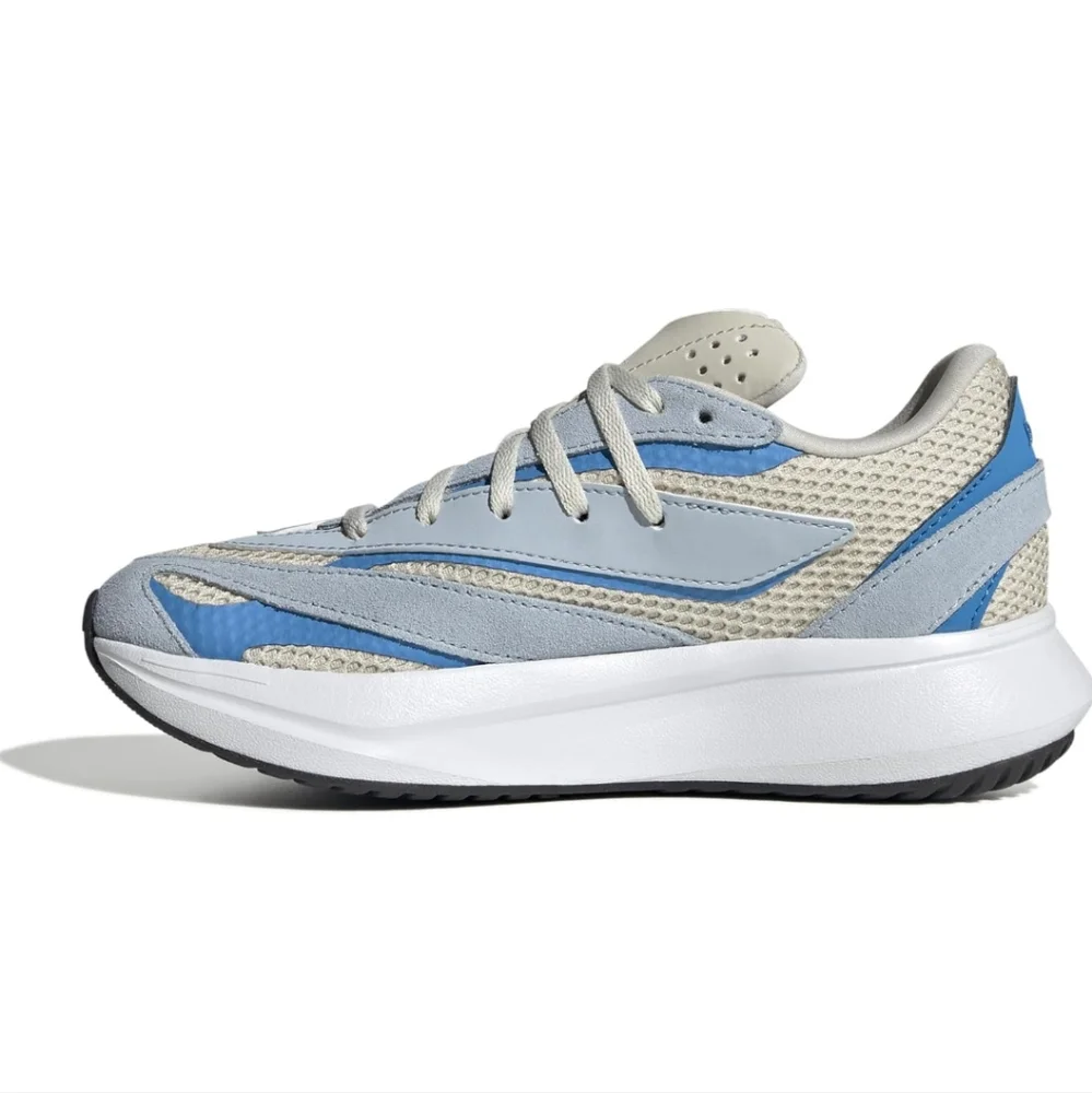 adidas Boys Lightblaze Running Sneakers Shoes - Off White And Blue